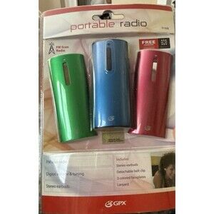 GPX R1008- Portable FM Radio w/ Interchangeable Faceplates & Earbuds New Y2K